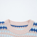  HIDDEN GEMS | Stripe Eyelet Knit Drop Shoulder Sweater