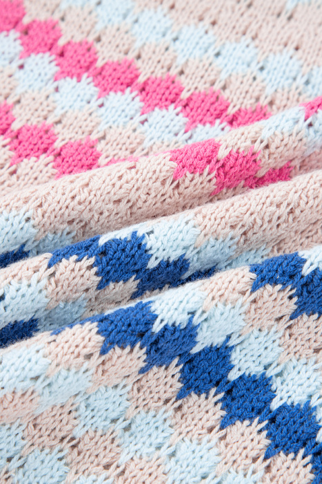 HIDDEN GEMS | Stripe Eyelet Knit Drop Shoulder Sweater