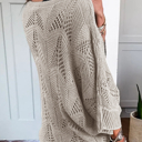  HIDDEN GEMS | Hollowed Knit 3/4 Sleeve Sweater