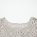  HIDDEN GEMS | Hollowed Knit 3/4 Sleeve Sweater