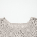  Hollowed Knit 3/4 Sleeve Sweater