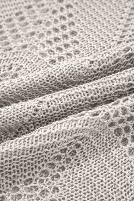 Hollowed Knit 3/4 Sleeve Sweater