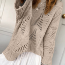  HIDDEN GEMS | Hollowed Knit 3/4 Sleeve Sweater