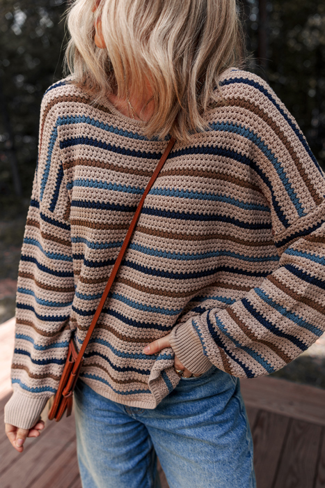 HIDDEN GEMS | Stripe Drop Shoulder Sweater