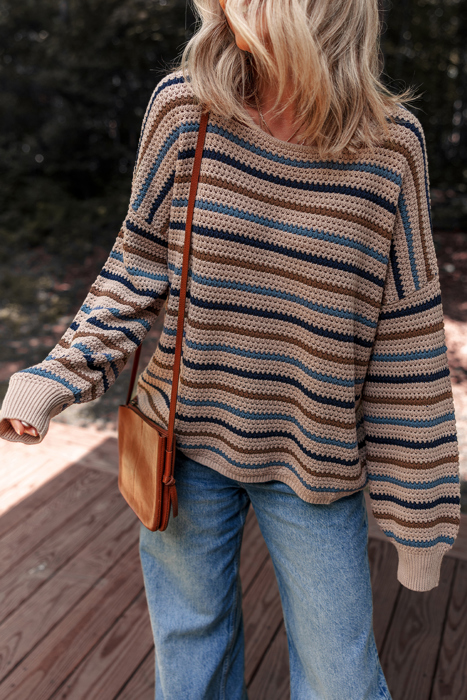HIDDEN GEMS | Stripe Drop Shoulder Sweater