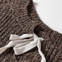  HIDDEN GEMS | Colorblock Cable Knit Patchwork Tied Back Sweater