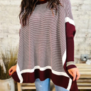  HIDDEN GEMS | Stripe Colorblock Dolman Sleeve Sweater