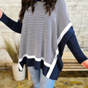  HIDDEN GEMS | Stripe Colorblock Dolman Sleeve Sweater