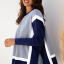  HIDDEN GEMS | Stripe Colorblock Dolman Sleeve Sweater