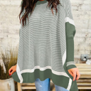  HIDDEN GEMS | Stripe Colorblock Dolman Sleeve Sweater