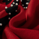  HIDDEN GEMS | Bow Pearl Embellished Drop Shoulder Sweater