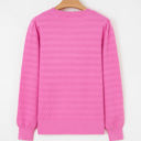  HIDDEN GEMS | Solid Knit Ribbed Cuff Crewneck Sweater