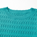  HIDDEN GEMS | Solid Knit Ribbed Cuff Crewneck Sweater