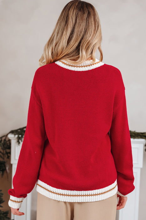 HIDDEN GEMS | MERRY Colorblock Trim Drop Shoulder Sweater