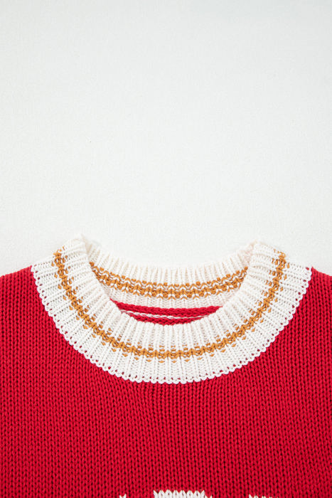 HIDDEN GEMS | MERRY Colorblock Trim Drop Shoulder Sweater