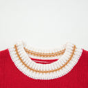  HIDDEN GEMS | MERRY Colorblock Trim Drop Shoulder Sweater
