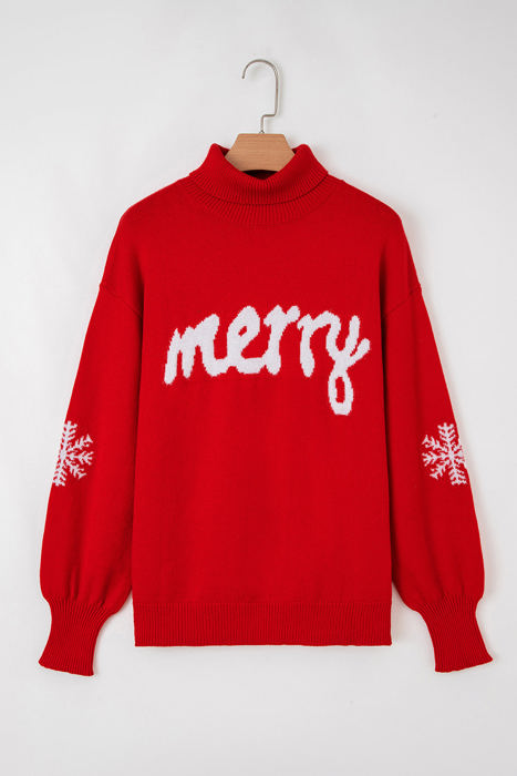 HIDDEN GEMS | Merry Snowflake Turtleneck Christmas Sweater