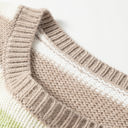  HIDDEN GEMS | Stripe Colorblock Drop Shoulder Crewneck Sweater