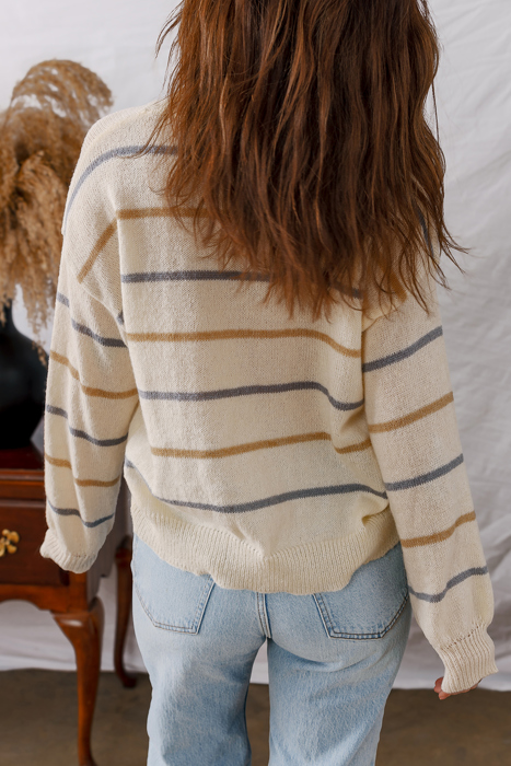 HIDDEN GEMS | Stripe Ribbed Drop Shoulder Sweater