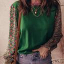  HIDDEN GEMS | Floral Patchwork Puff Sleeve Sweater
