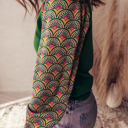  HIDDEN GEMS | Floral Patchwork Puff Sleeve Sweater
