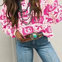 Pink Small HIDDEN GEMS | Western Bows & Horseshoes Sweater