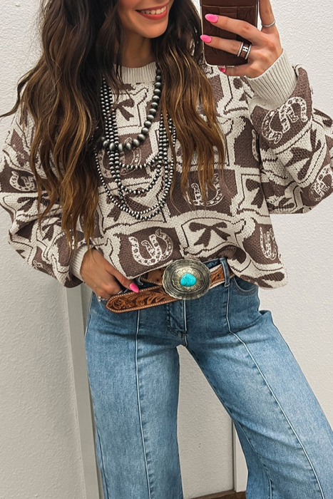 HIDDEN GEMS | Western Bows & Horseshoes Sweater