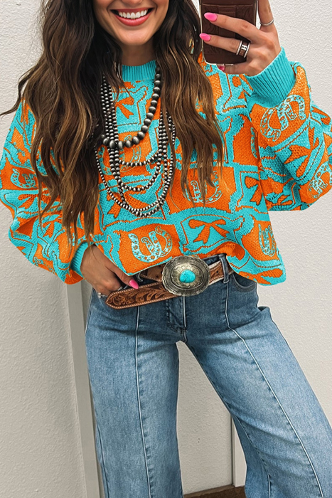 HIDDEN GEMS | Western Bows & Horseshoes Sweater