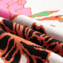  HIDDEN GEMS | Floral Knit Quarter-Zip Long Sleeve Sweater