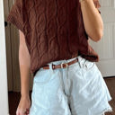  HIDDEN GEMS | Cable Knit Short Sleeve Sweater Top