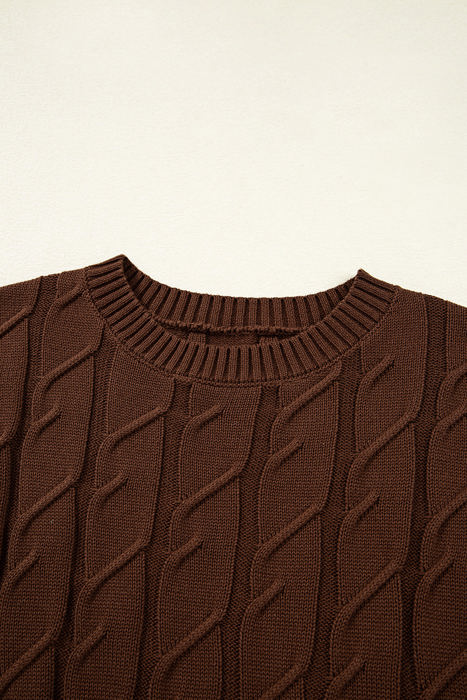 HIDDEN GEMS | Cable Knit Short Sleeve Sweater Top