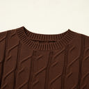  HIDDEN GEMS | Cable Knit Short Sleeve Sweater Top