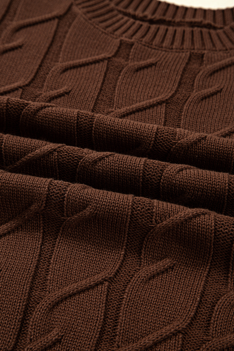 HIDDEN GEMS | Cable Knit Short Sleeve Sweater Top