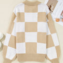  HIDDEN GEMS | Checker Collared Long Sleeve Sweater