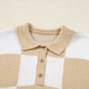  HIDDEN GEMS | Checker Collared Long Sleeve Sweater