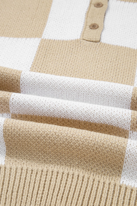 HIDDEN GEMS | Checker Collared Long Sleeve Sweater