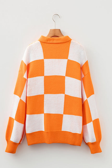 HIDDEN GEMS | Checker Collared Long Sleeve Sweater