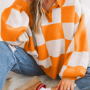  HIDDEN GEMS | Checker Collared Long Sleeve Sweater