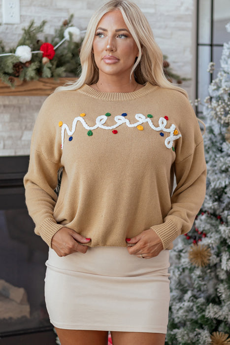 HIDDEN GEMS | Christmas Merry Dot Dolman Sleeve Sweater