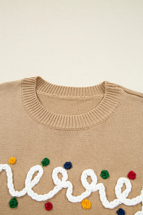 HIDDEN GEMS | Christmas Merry Dot Dolman Sleeve Sweater