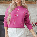  HIDDEN GEMS | Christmas Candy Cane Crewneck Sweater