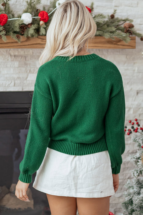 HIDDEN GEMS | Christmas Plaid Bow Drop Shoulder Sweater