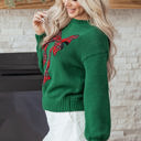  HIDDEN GEMS | Christmas Plaid Bow Drop Shoulder Sweater