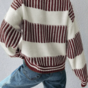 HIDDEN GEMS | Stripe Patchwork Drop Shoulder Sweater
