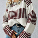  HIDDEN GEMS | Stripe Patchwork Drop Shoulder Sweater