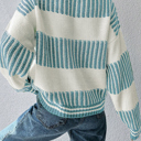  HIDDEN GEMS | Stripe Patchwork Drop Shoulder Sweater