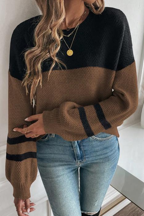 HIDDEN GEMS | Colorblock Stripe Long Sleeve Sweater