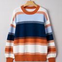  HIDDEN GEMS | Colorblock Round Neck Long Sleeve Sweater