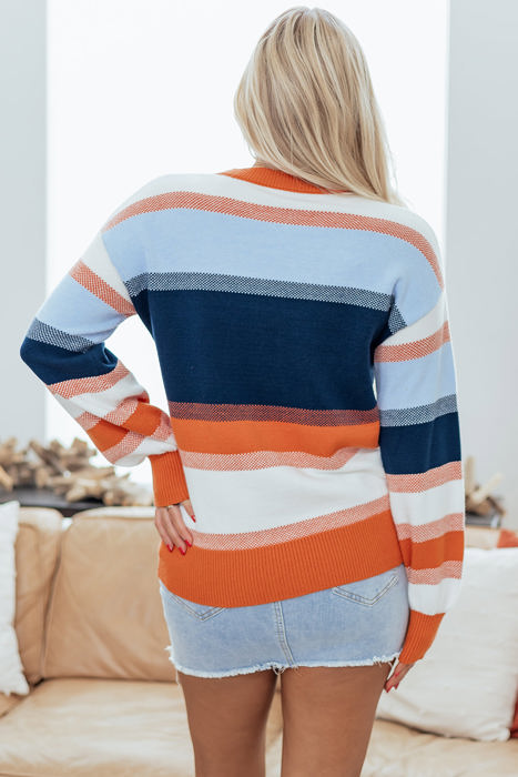 HIDDEN GEMS | Colorblock Round Neck Long Sleeve Sweater