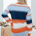  HIDDEN GEMS | Colorblock Round Neck Long Sleeve Sweater